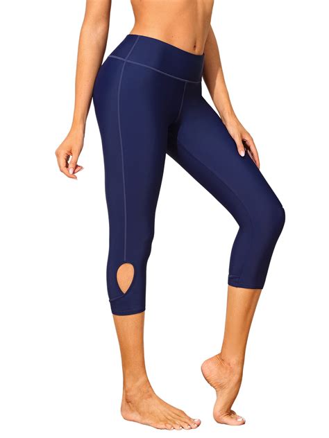 Charmo Capris Swim Pants for Womens Wider Waisted Leggings Sport Rash ...