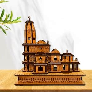 Home Delight Ayodhya Ram Mandir 3D Wooden Temple for Home Decor Item ...