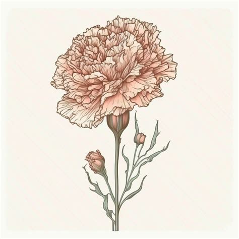 Um desenho de uma flor com a palavra peônia nela. | Foto Premium