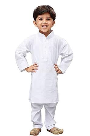 Buy Royal Kid's White Cotton Kurta Pyjama at Amazon.in