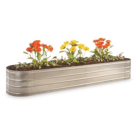 CASTLECREEK Large Oval Galvanized Steel Planter Box | Sportsman's Guide