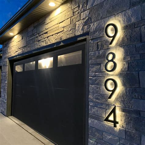 Vertical Backlit House Number 3D Floating Modern Led Bright Address Nu ...
