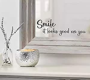 MAZ DISTRIBUTIONS - Smile It Looks Good on You Mirror Sticker – Vinyl ...