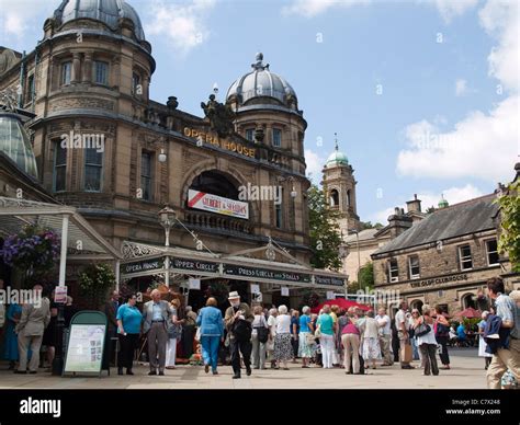 The audience gathers outside the Buxton Opera House for an afternoon ...