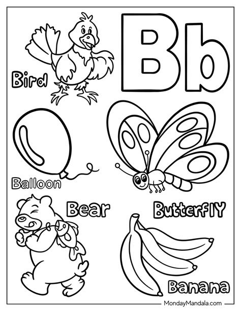20 Letter B Coloring Pages (Free PDF Printables) | Letter b coloring ...