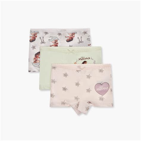 Buy Moana Print Boyshorts with Bow Detail - Set of 3 from Juniors at ...