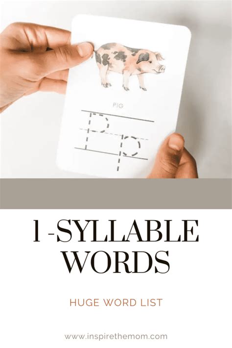 1 Syllable Words - (Huge Word List)