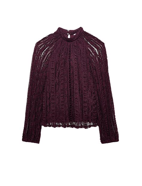 Buy Jersey Lace High Neck Blouse with Stretch at Marks & Spencer