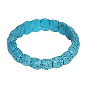 Buy Sahiba Gems Natural Firoza Beads | Turquoise Stone Bracelet for Men ...