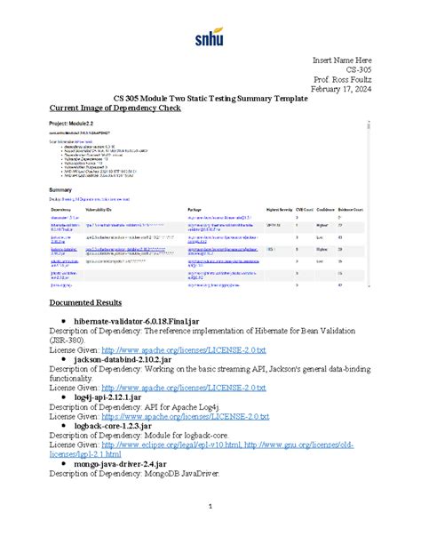 CS 305 2-2 - Insert Name Here CS- Prof. Ross Foultz February 17, 2024 ...