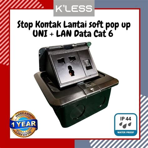 Promo Stop Kontak Lantai Tanam Soft Touch Pop Up System Floor Socket ...