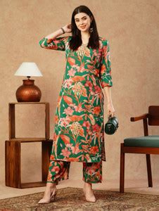 TRAHIMAM Women Kurti Pant Set - Buy TRAHIMAM Women Kurti Pant Set ...