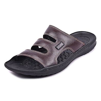 J Cube Men's Casual Leather Comfort Sandals JST-105- Black and Brown ...