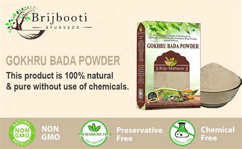 Buy Brijbooti Gokhru Bada Powder Churan - 250 Gr | Tribulus Terrestris ...