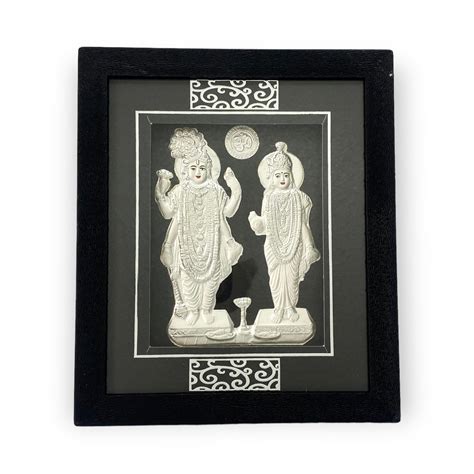 Exquisite 999 Pure Silver Vishnu Laxmi Frame by Hem Jewels® - 7x5 Inches