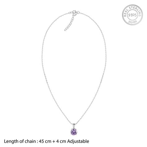 Silver Gracious Purple Pendant with Link Chain – GIVA Jewellery