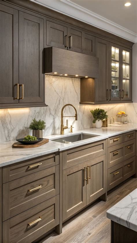 21 Stylish Dark Taupe Kitchen Cabinet Designs