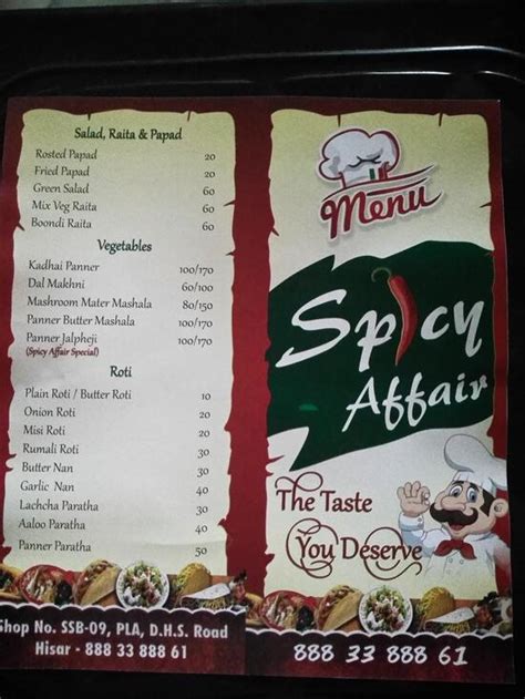 Menu at Spicy Affair, Hisar, Shop No - SSB 09