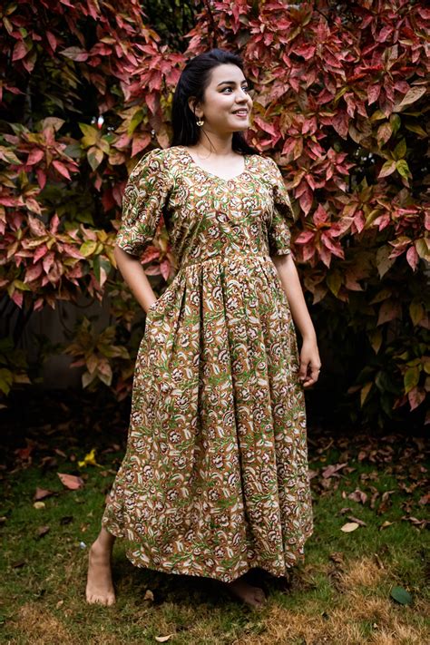 Kalamkari Handblock Printed Maternity Feeding Midi Dress – Cordyally