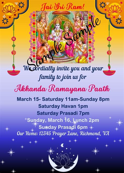 Buy Ramayan Path Virtual Invitation. Printable and Virtual Invitation ...