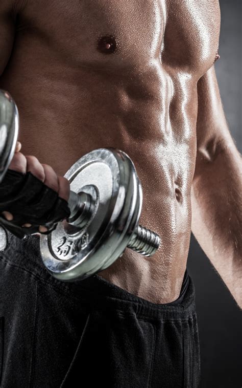 Download wallpaper metal, muscles, strength, dumbbell, bodybuilder ...