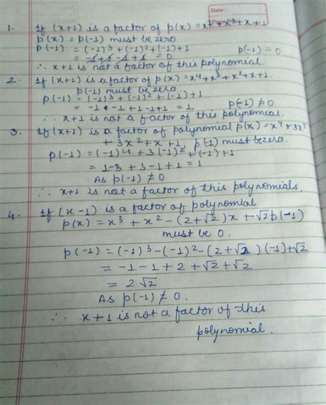 1. Determine which of the following polynomials has (x + 1) a factor:(1 ...