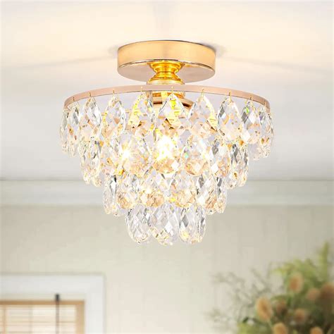 Mini Crystal Chandelier Ceiling Light Small, Modern Crystal Ceiling ...