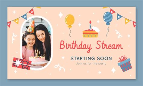 Kids birthday party twitch background | Free Vector