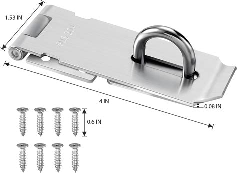 Buy Door Lock Hasp Latch, 4 Inch SUS 304 Stainless Steel Thicken Safety ...