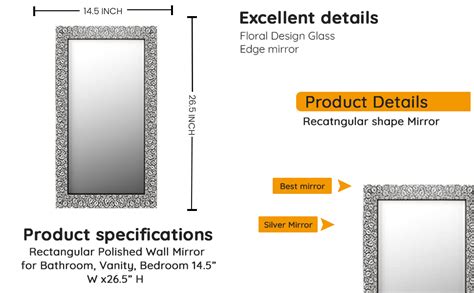 SEVEN HORSES Floral Design Wall Mirror/Makeup Mirror/Bathroom Mirror ...