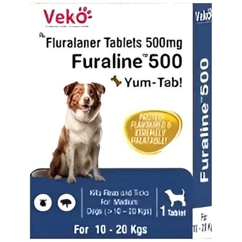 Veko Furaline Fluralaner 500mg Chewable Tablets for Medium Dogs (10-20 ...
