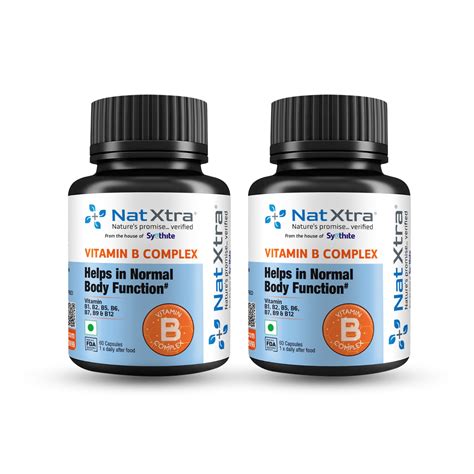 Natxtra | Vitamin B Complex Combo Pack | 60 x 2 Capsules | Supports in ...