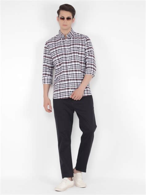 Brown 100% Cotton Checked Shirt – Crimsoune Club