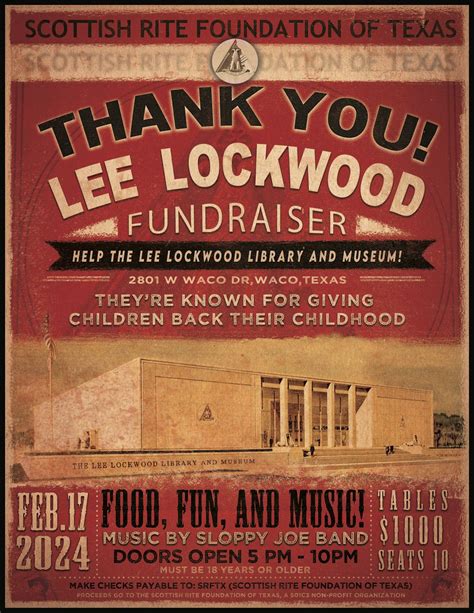 Thank You Lee Lockwood Fundraiser, Lee Lockwood Library and Museum ...