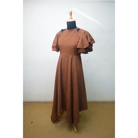 Chocolate Brown Textured Flare Gown – Women’s Elegant Outfit ...