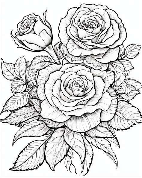 Rose Coloring Pages For Adults