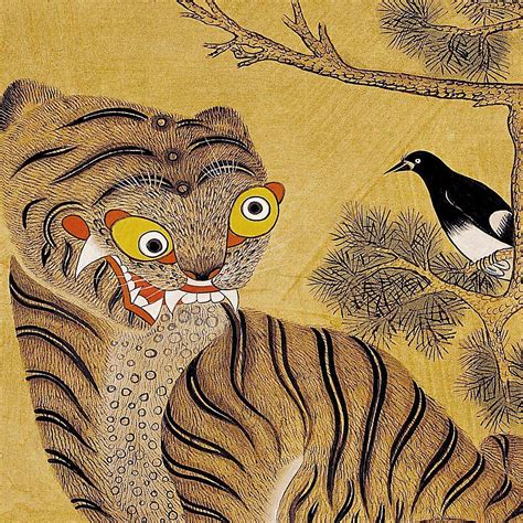 Minhwa Tiger and Magpie: Classic Korean 19th-Century Folk Painting ...