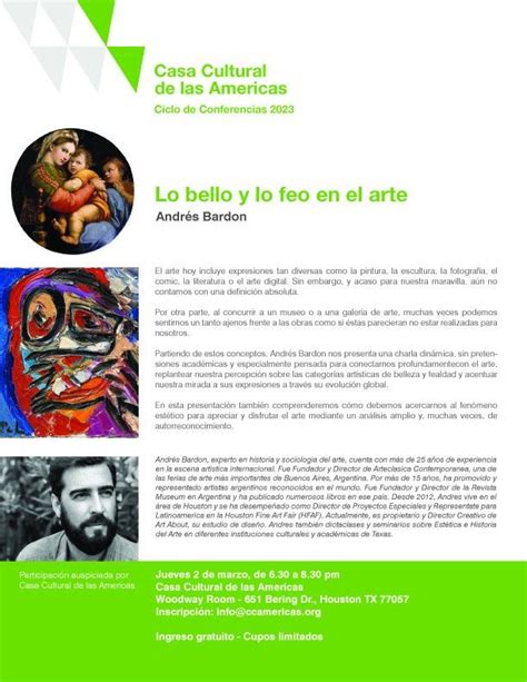 Lo bello y lo feo en el arte, Casa Cultural de las Americas, Houston ...