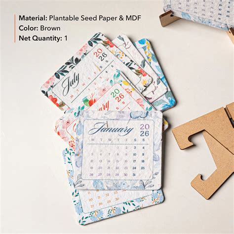 Shop MDF Plantable Desk Calendar 2026 Online | The Zappy Box