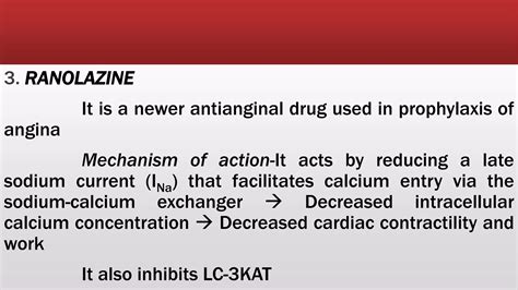 Anti anginal drugs, uses, mechanism of action, adverse effects | PPTX
