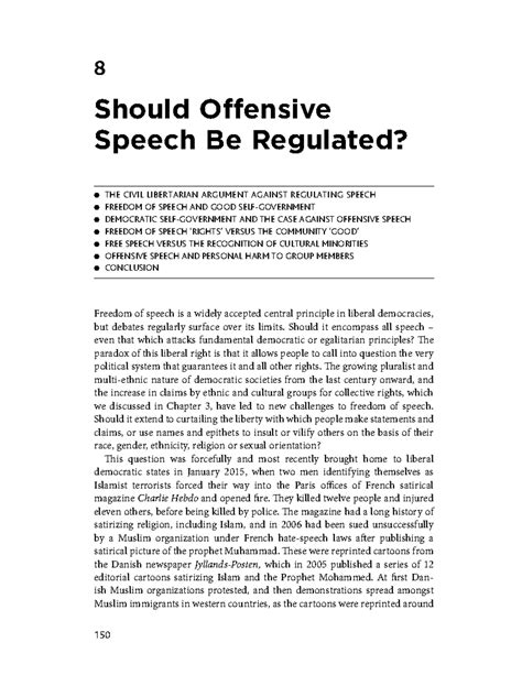 Offensive Speech: Exploring Its Limits & Implications in Liberal ...