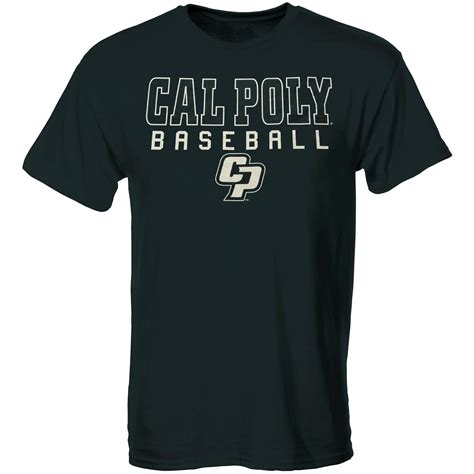 Cal Poly Mustangs Green Frame Baseball T-Shirt