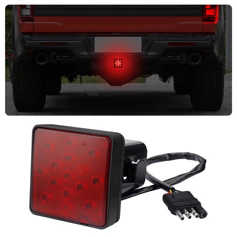 Trailer Hitch Light with 15LED - 12V Red Lights Smoked Tail Lights Fits ...