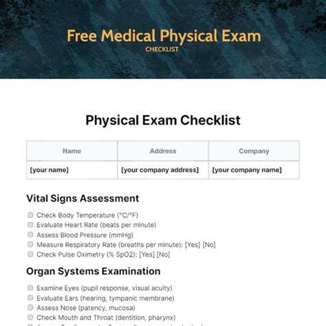 FREE Medical Checklist Templates & Examples - Edit Online & Download ...