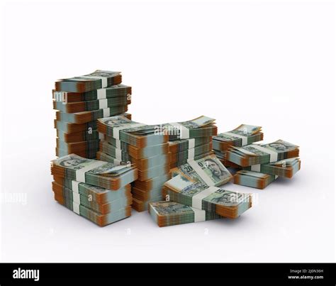 3d rendering of Stacks of Hungarian forint notes. bundles of Hungarian ...