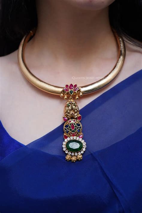 Samyuktha Necklace | Stylish gold plated necklace with modern pendant ...
