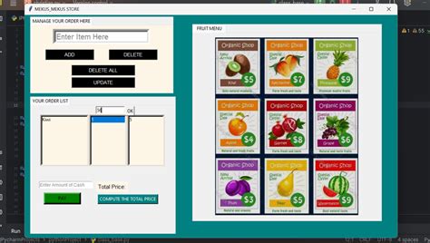 Python Grocery Store Application 的图像结果