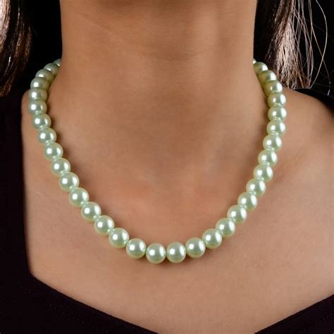 Sage Green Pearls Necklace Set | Sage Green Pearls Necklace Set · Eternz