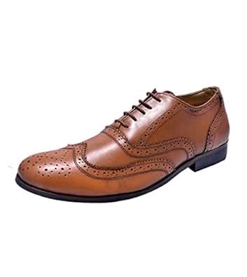 Buy Hirel's Mens Tan Leather Brogues at Amazon.in