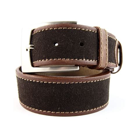 Buy Brown Suede Leather Belt With Buckle - LeatherBeltsOnline